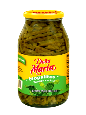 Jeunes tiges de cactus en lamelles "nopales"