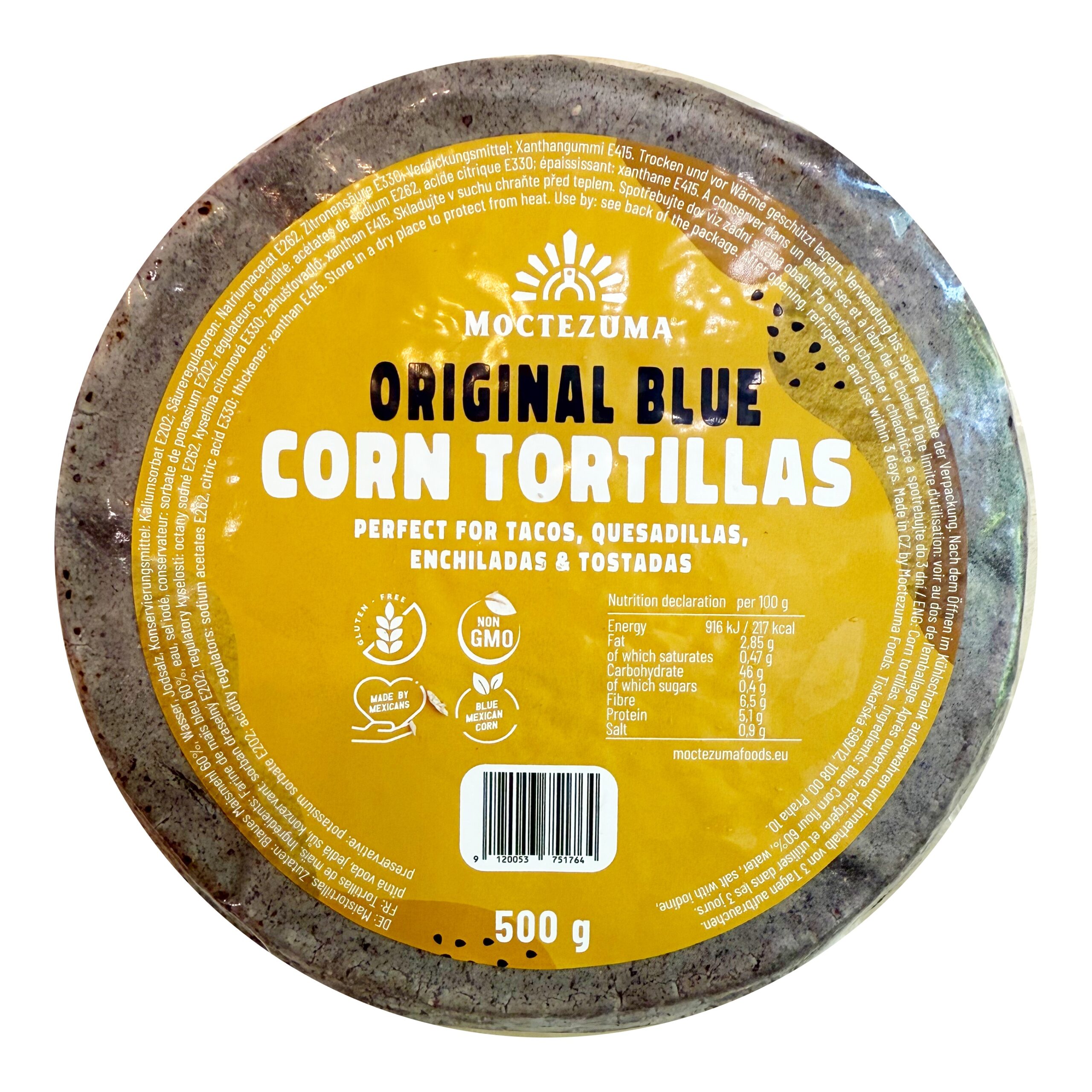 Tortillas Authentiques de Maïs Bleu 500g – Moctezuma